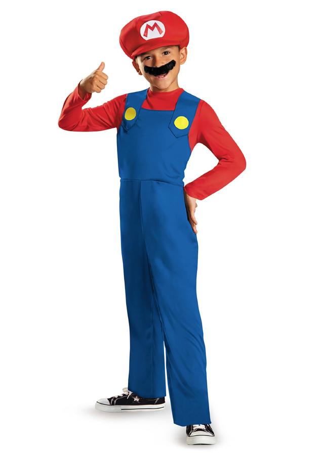 マリオブラザーズ マリオ クラシック 男の子用 子供用 キッズ用 コスチューム ハロウィン 衣装 仮装 コスプレ 3点セット