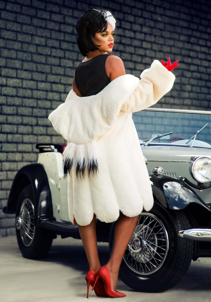 クルエラ デ ヴィル ハロウィン コスチューム ディズニー 3点セット ヴィランズ 101匹わんちゃん コスプレ 悪役 大人用 仮装 レディース コート 衣装