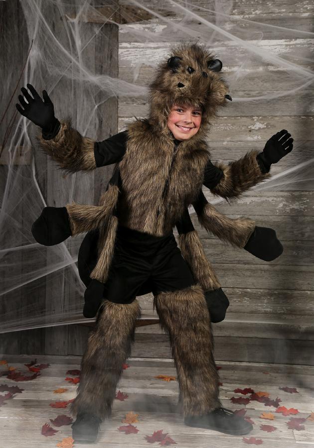 キッズ ふわふわ タランチュラ スパイダー コスチューム 子供用 ハロウィン 衣装 仮装 コスプレ 2点セット|Basqueバスク