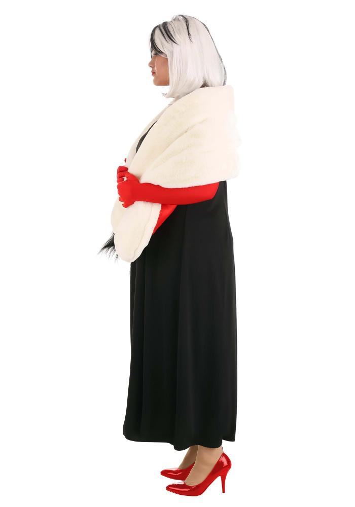 クルエラ デ ヴィル ディズニー ヴィランズ 3点セット ストール コスチューム コスプレ 101匹わんちゃん 大人用 衣装 ハロウィン 仮装 悪役 レディース