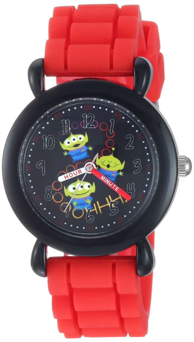 Disney トイストーリー キッズ プラスチック タイムティーチャー アナログ クォーツ シリコン ストラップ 腕時計