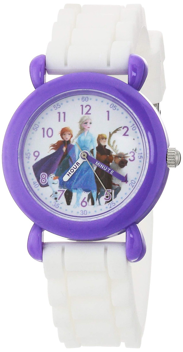 Disney アナと雪の女王2 エルサ アナ スヴェン オラフ ガールズ パープル プラスチック タイムティーチャー 腕時計
