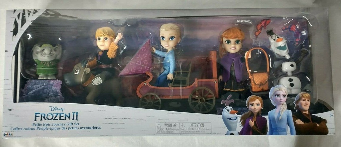 ディズニー アナと雪の女王2 プチフィギュア ギフトセット 人形 アナ エルサ クリストフ オラフ スヴェン ワゴン付き|Basqueバスク