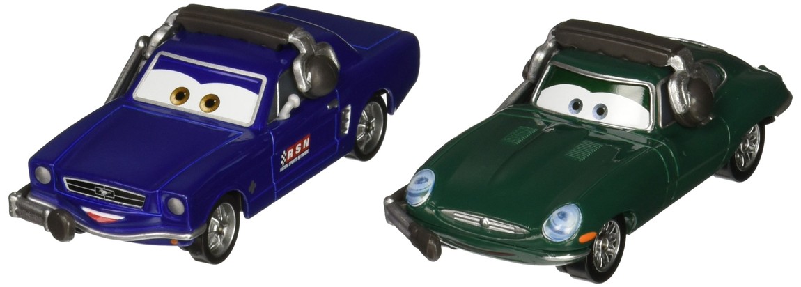 ディズニー ピクサー カーズ ブレント・マスタングバーガー リーランド・ターボ ミニカー フィギュア 2台セット ダイキャスト製 1/55スケール|Basqueバスク