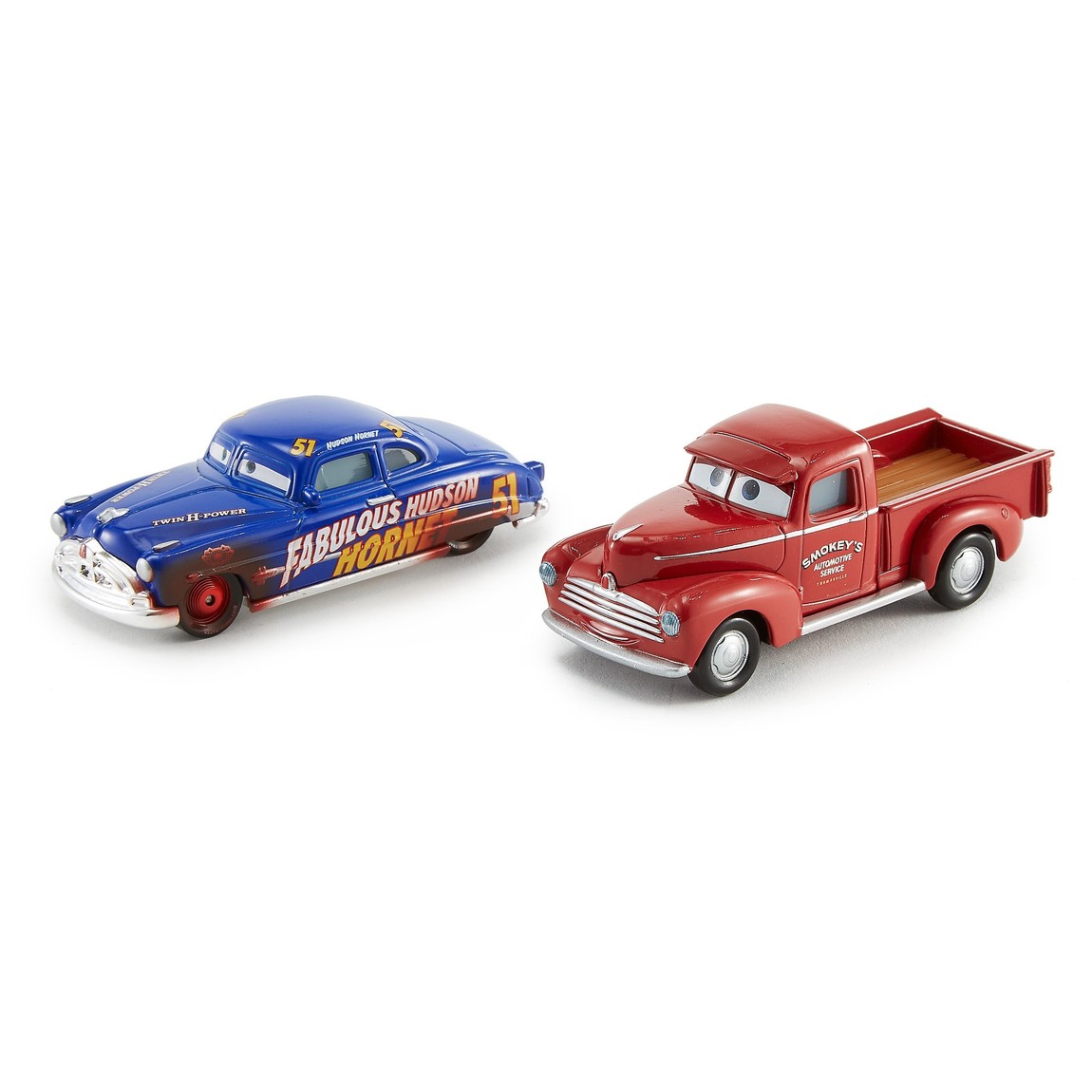 ディズニー ピクサー カーズ3 ヤング・スモーキー ハドソン・ホーネット ダイキャストカー 2台セット ミニカー｜Basqueバスク