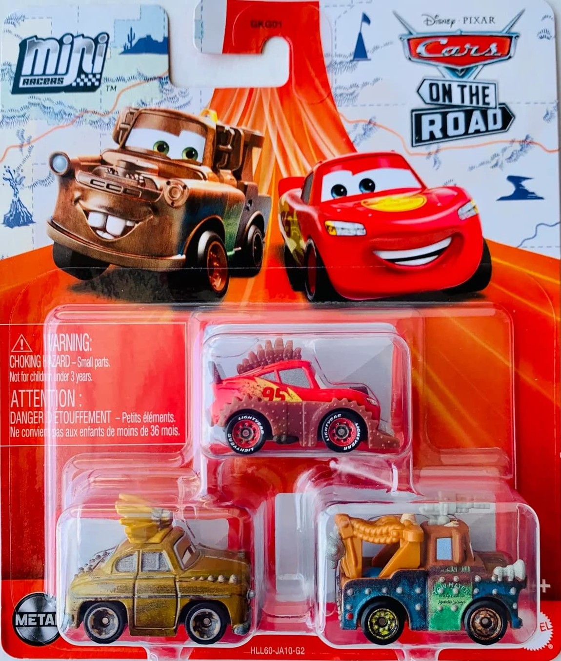 ディズニー カーズ オン・ザ・ロード ミニレーサー ロード・ウォリアーズ 3体セット ミニカー フィギュア ライトニング・マックィーン メーター チーフテス|Basqueバスク