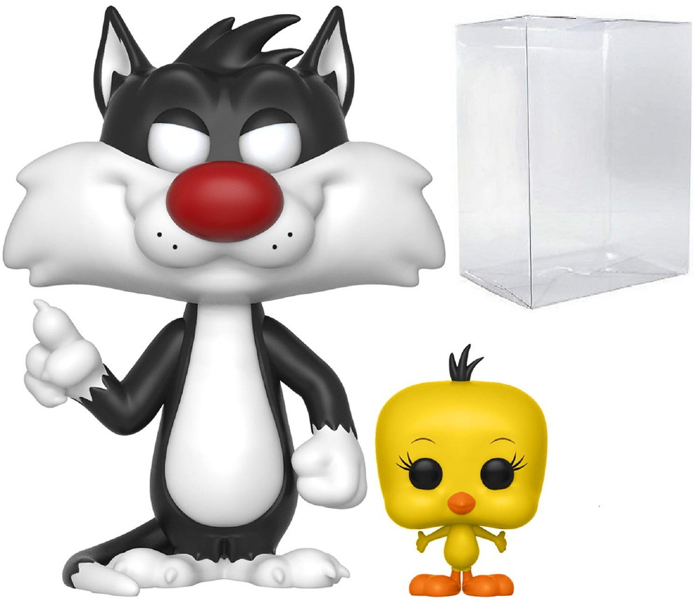 Funko Pop! アニメーション：ルーニー・テューンズ シルベスター＆トゥイーティー ビニールフィギュア (ポップボックスプロテクターケース付きバンドル)