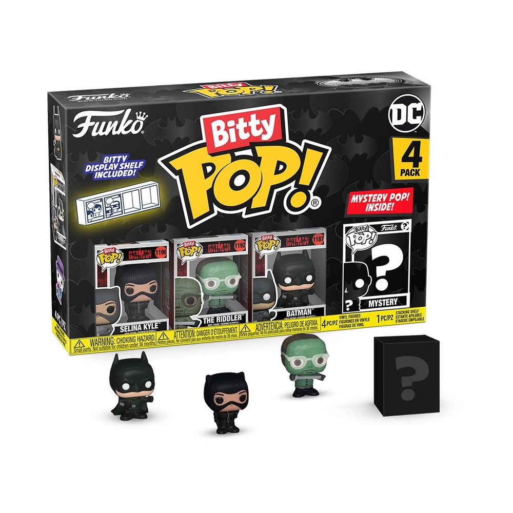 Funko Bitty POP! バットマン85周年 キャットウーマン 4個セット ミステリーミニフィギュア付き 2.2cm DCコミックス コレクション ディスプレイ棚付き パーティー用