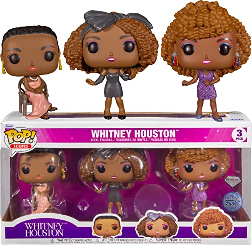Funko Pop! ロックス ホイットニー・ヒューストン ダイヤモンドグリッター スペシャルエディション 3体セット フィギュア ビニールフィギュア コレクション 音楽 アーティスト