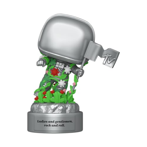 Funko Pop! MTV 40周年記念 ムーンパーソン フローラル版 メタリックシルバー フィギュア ビニール製 MTV Moon Man コレクション