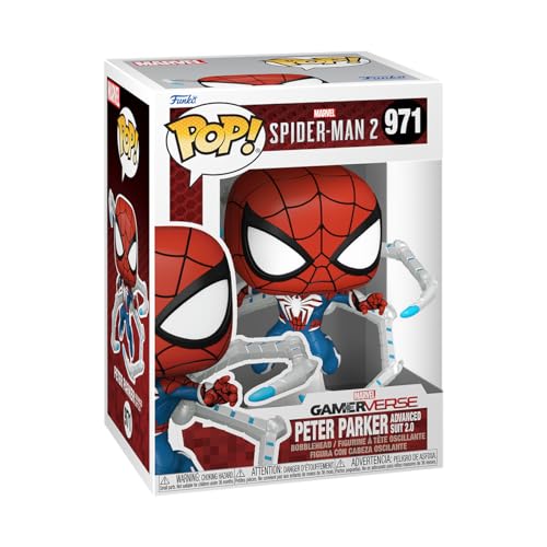 Funko Pop! スパイダーマン2 ピーター・パーカー アドバンススーツ2.0 フィギュア ビニールフィギュア ボブルヘッド マーベル ゲーム キャラクター グッズ