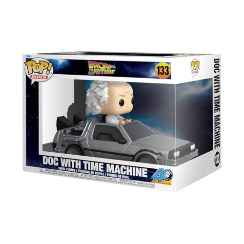 Funko Pop! ライド デラックス バック・トゥ・ザ・フューチャー ドク & タイムマシン エメット・ブラウン博士 フィギュア ビニール人形 40周年記念 コレクション