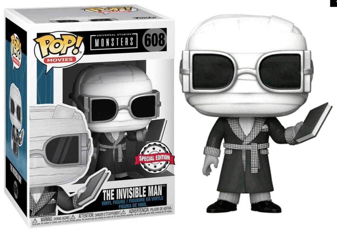 Funko Pop! ユニバーサル・モンスターズ 透明人間 フィギュア モノクロ版 ブラック&ホワイト|Basqueバスク