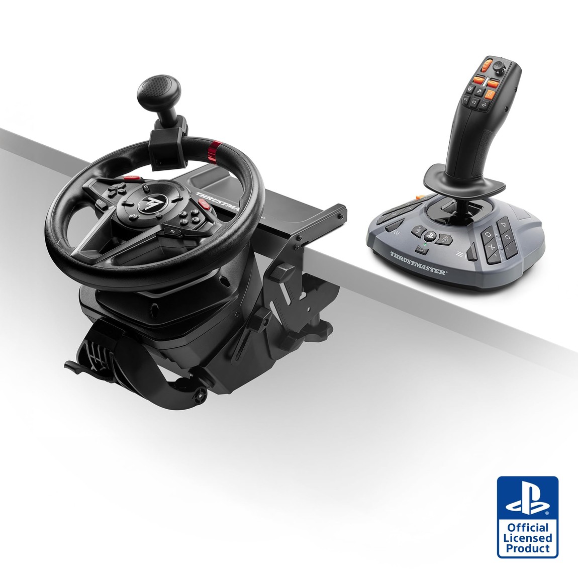 スラストマスター T128 SimTask レーシングホイール FarmStick セット ハンドルコントローラー ジョイスティック ペダル PS5 PC対応｜Basqueバスク