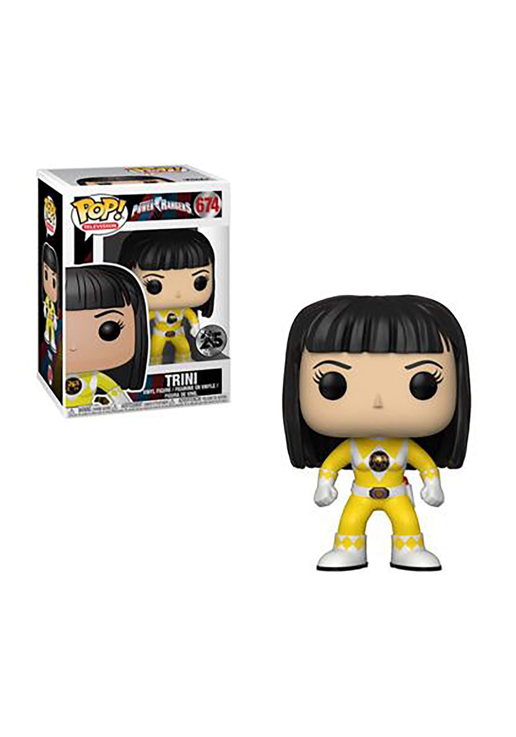 Funko Pop Television パワーレンジャー イエローレンジャー ヘルメットなし コレクティブルフィギュア マルチカラー