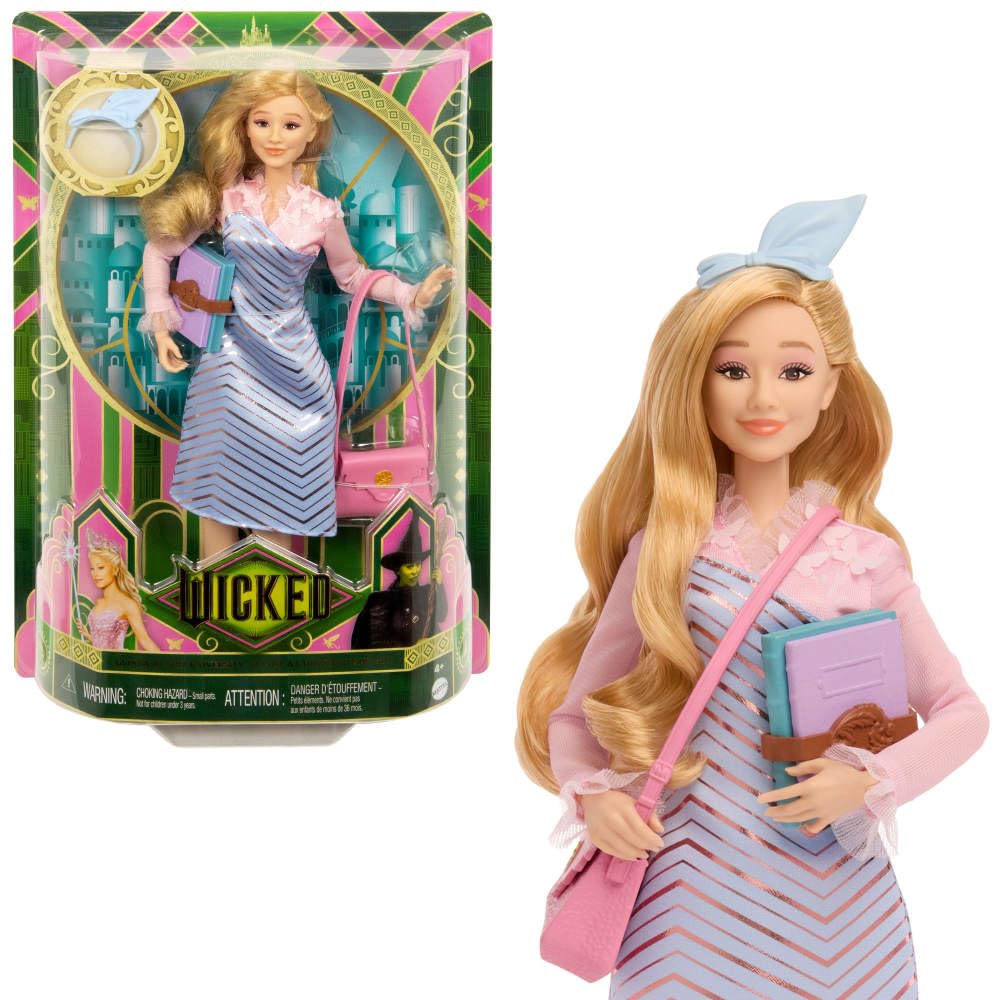 マテル Universal Wicked グリンダ ファッションドール スタイル付きブロンドヘア 制服ルック｜Basqueバスク