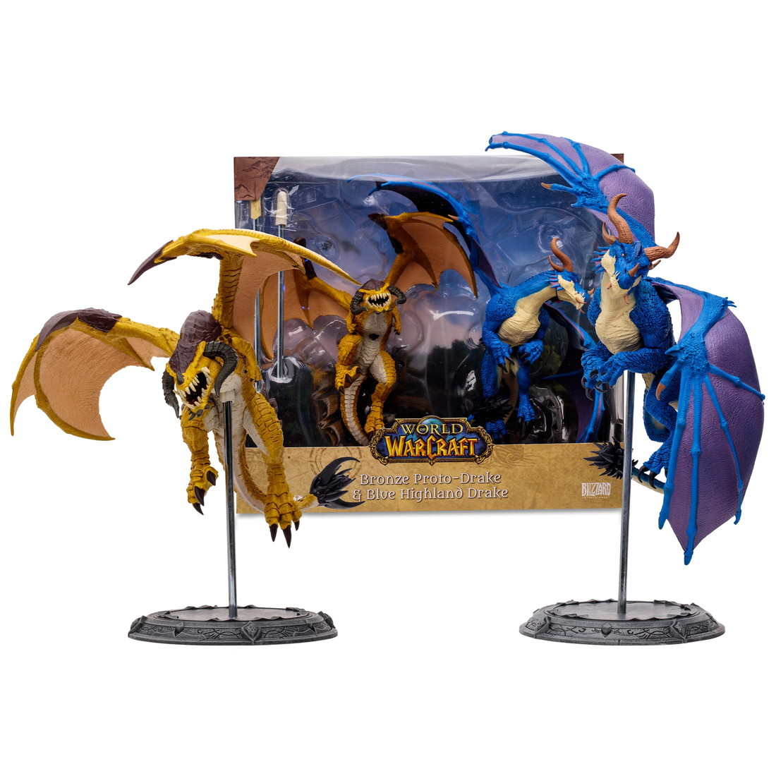 McFarlane Toys World of Warcraft ブロンズ・プロトドレイク & ブルー・ハイランドドレイク フィギュア 2体セット