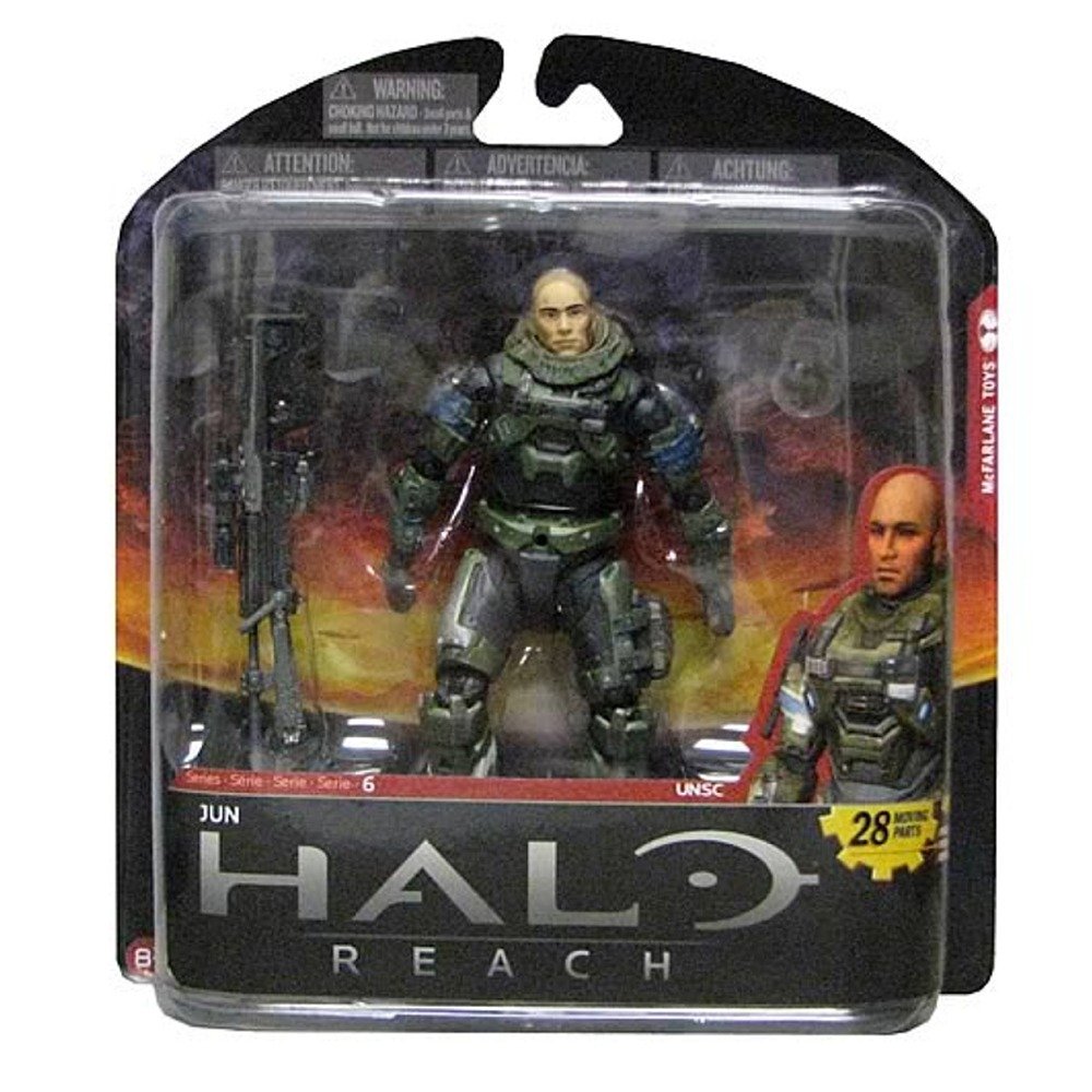 McFarlane Toys Halo Reach Jun アクションフィギュア 素顔版 スナイパーライフル付属