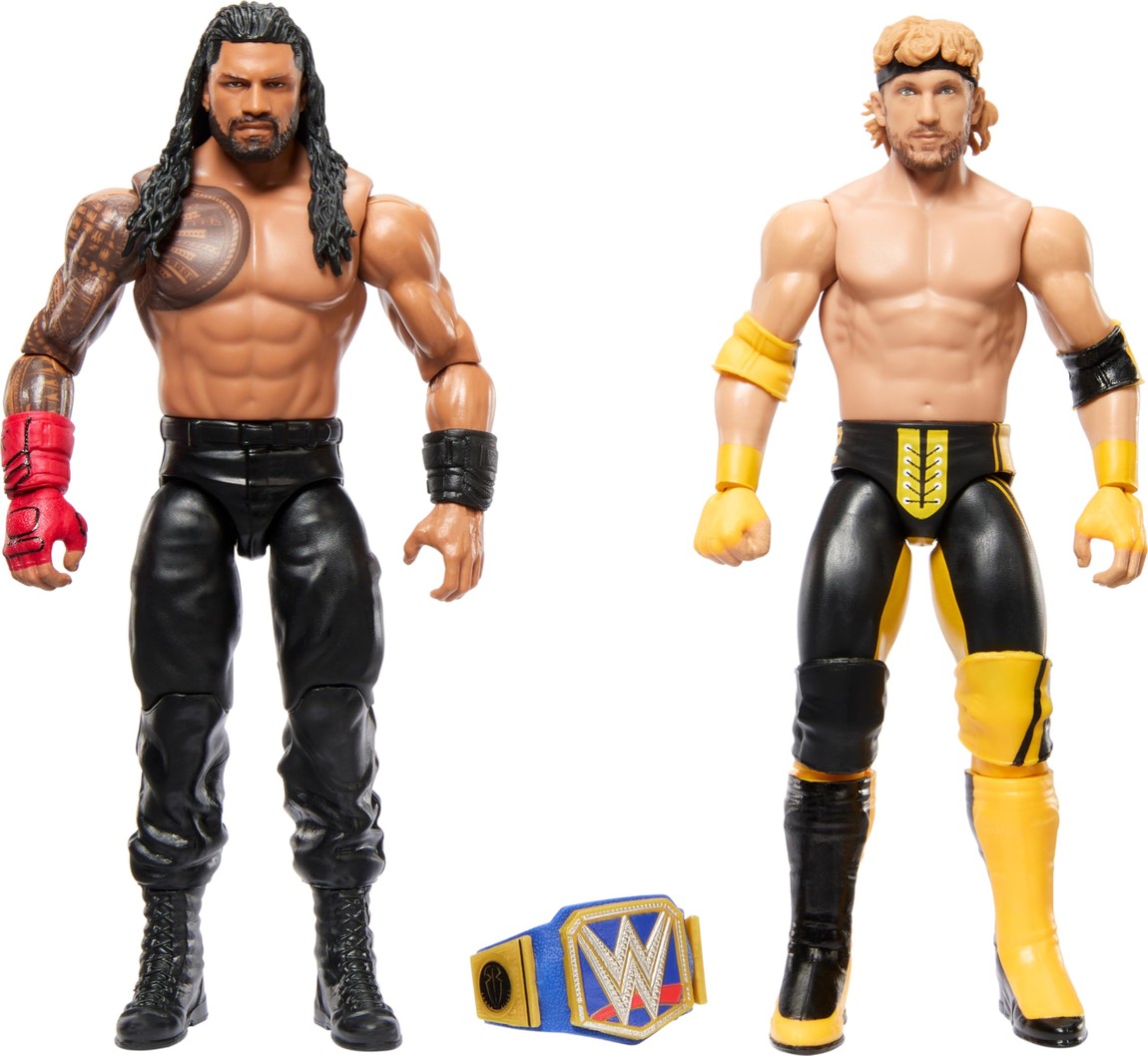 マテル WWE チャンピオンシップ・ショーダウン ローマン・レインズ vs ローガン・ポール アクションフィギュア 2体セット チャンピオンベルト付属｜Basqueバスク