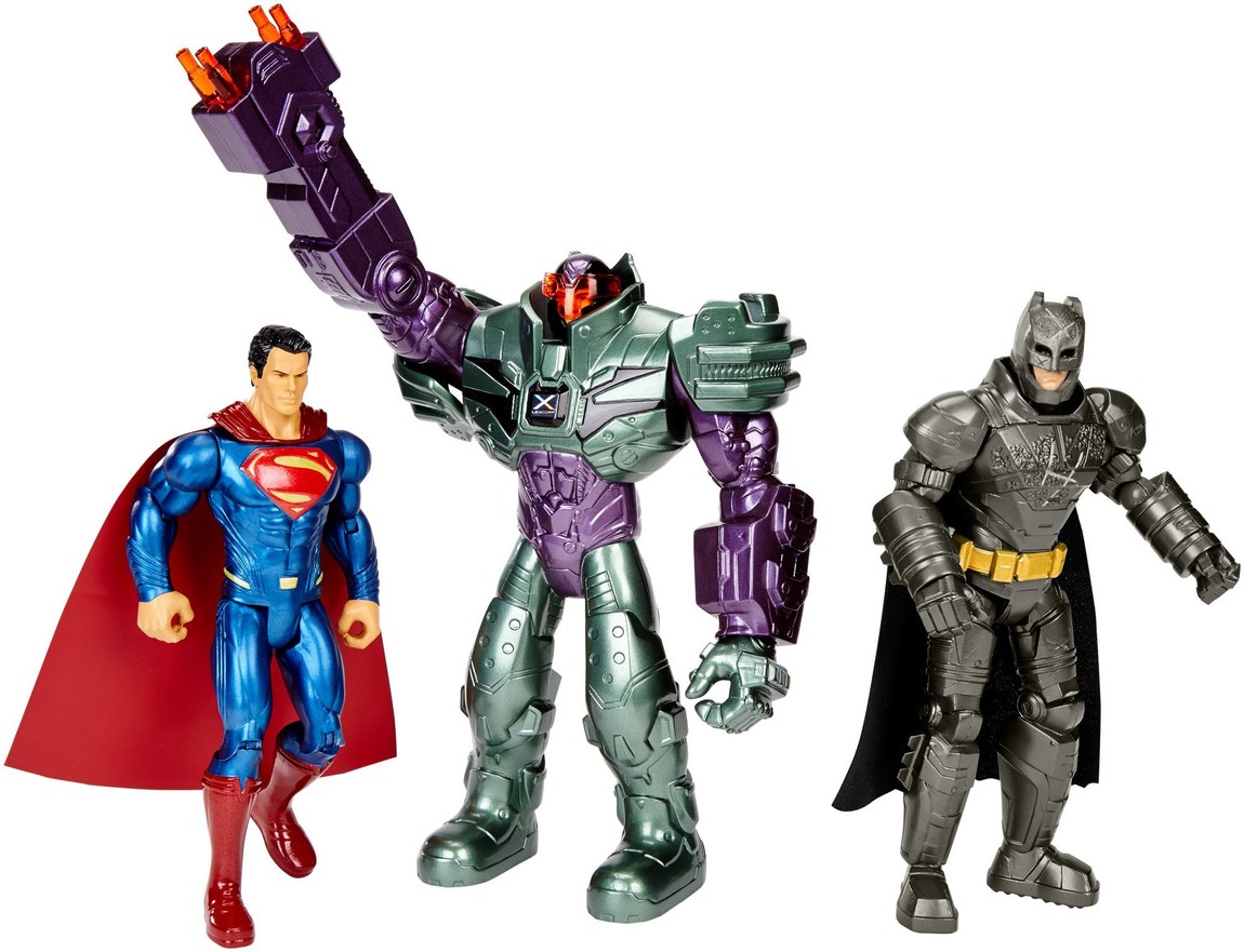 バットマン vs スーパーマン ジャスティスの誕生 バットマン スーパーマン レックス・ルーサー アクションフィギュア 3体セット バトルダメージ メカスーツ｜Basqueバスク