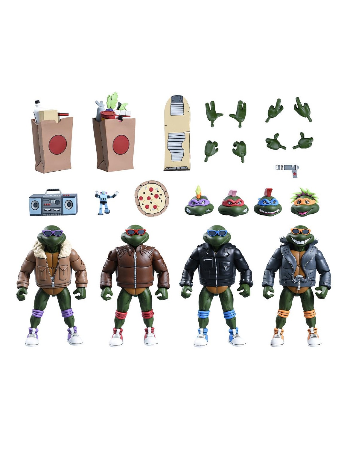 NECA タートルズ 1987 アニメ パンク・タートルズ アクションフィギュア 4体セット 7インチ｜Basqueバスク