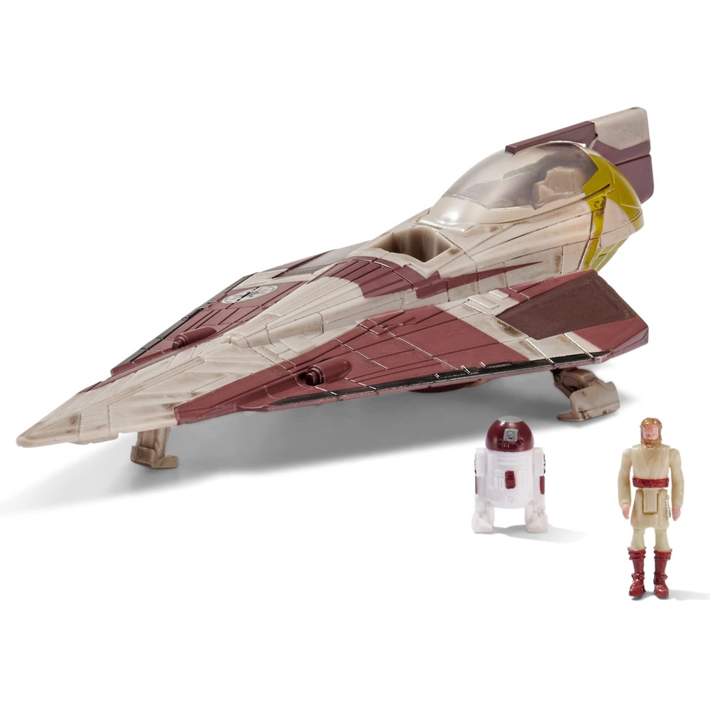 スター・ウォーズ マイクロギャラクシースクワッドロン スターファイタークラス オビワン・ケノビのジェダイスターファイター 5インチビークル オビワン・ケノビ&R4P17フィギュア付き