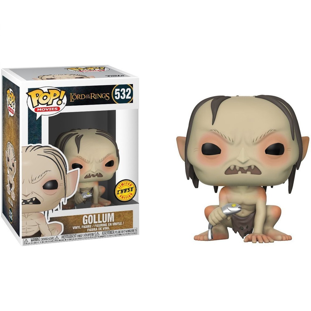 Funko ゴラム (チェイスエディション): Lord of The Rings x Pop! Movies ビニールフィギュア & PETプラスチック保護バンドル [#532/13559 B]