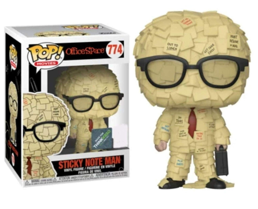 Funko Pop オフィススペース 付箋メモ男 SDCC 2019共有 Thinkgeekステッカー限定 ビニールフィギュア Popプロテクター付き