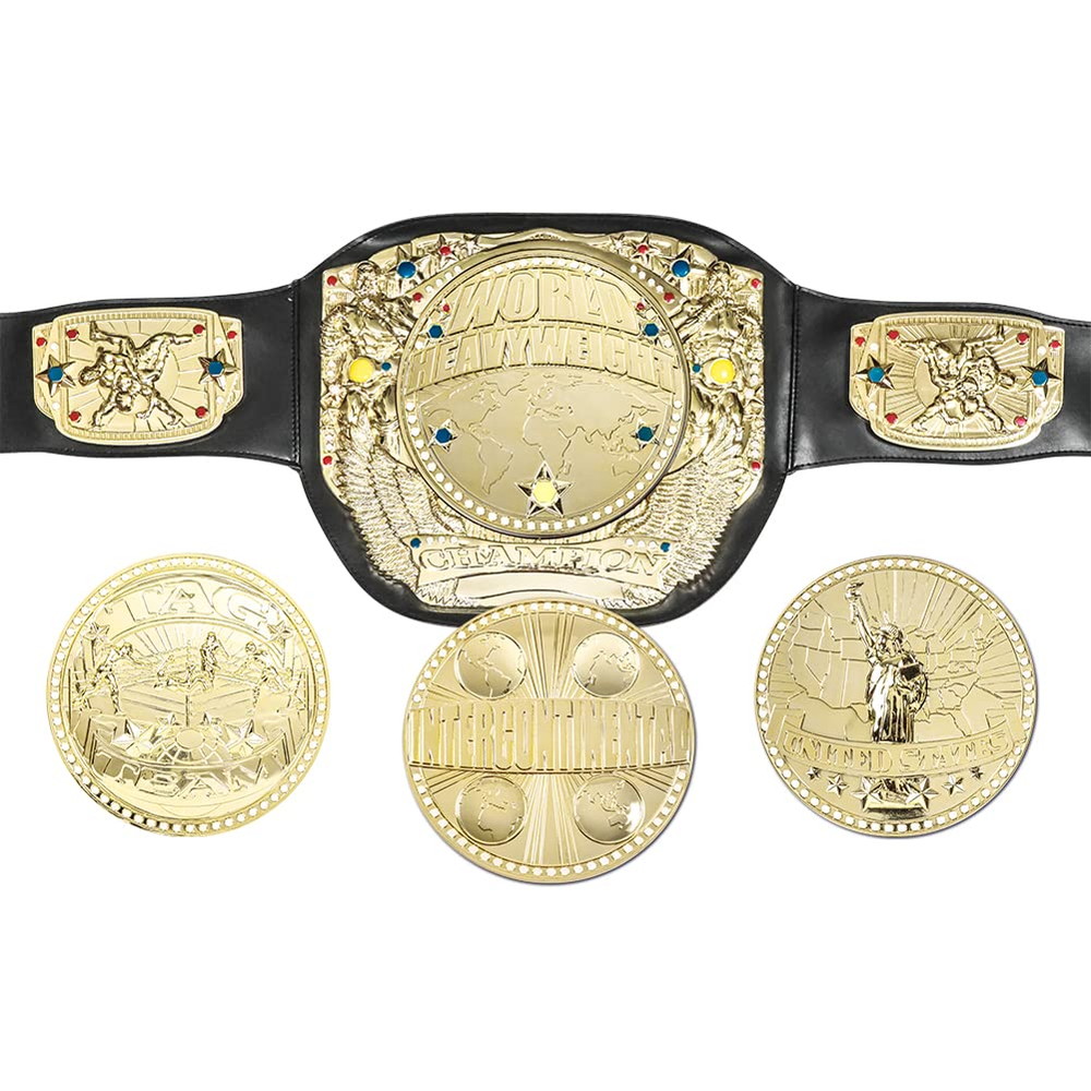スピニング プロレス チャンピオンベルト おもちゃ センタープレート4枚付き|Basqueバスク