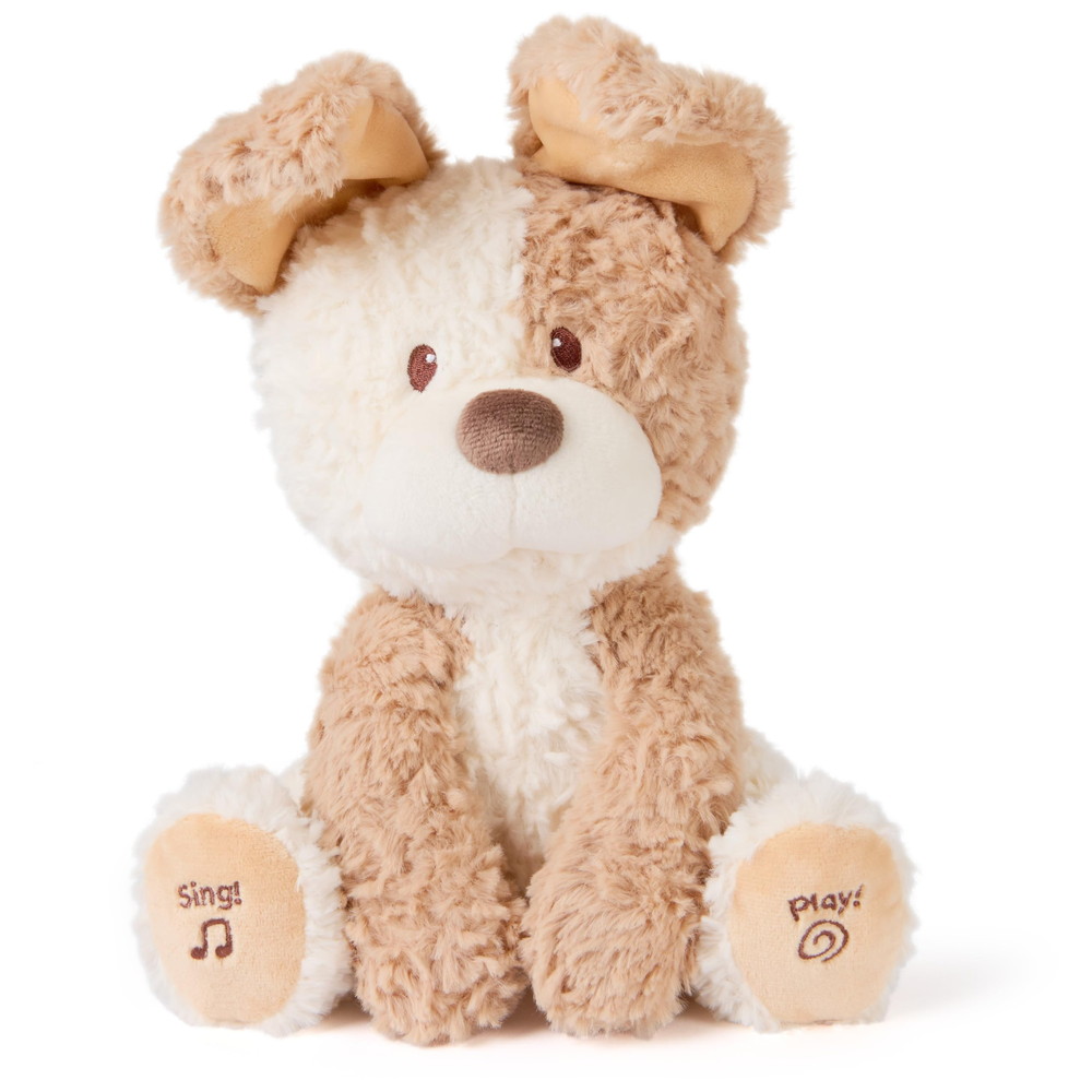 Baby GUND Peeki 子犬 動くぬいぐるみ いないいないばあ 歌うおもちゃ ブラウン/クリーム|Basqueバスク
