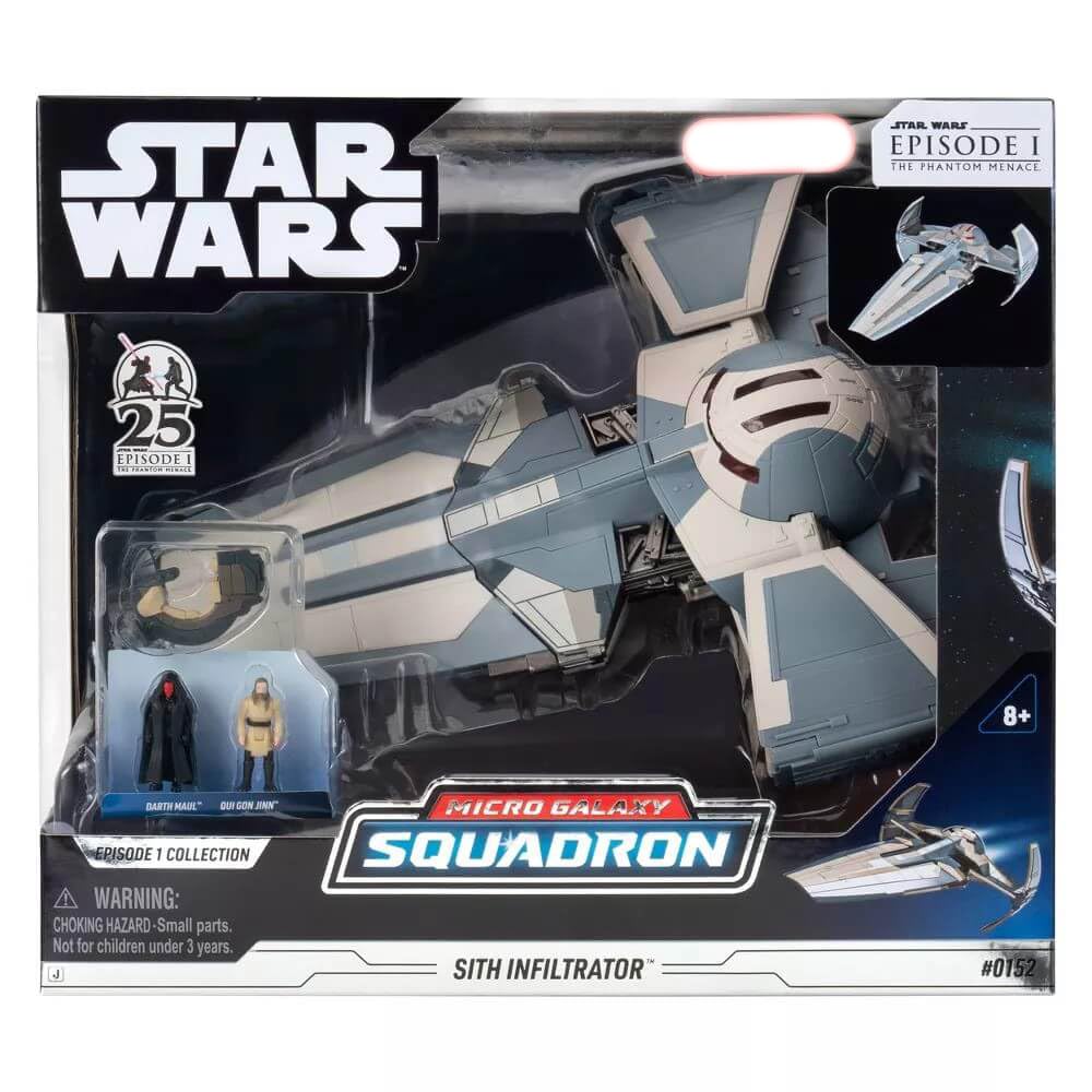 STAR WARS マイクロギャラクシースコードロン Sith Infiltrator 10インチ ビークル 2.5インチ スピーダー 1インチ マイクロフィギュア2個付
