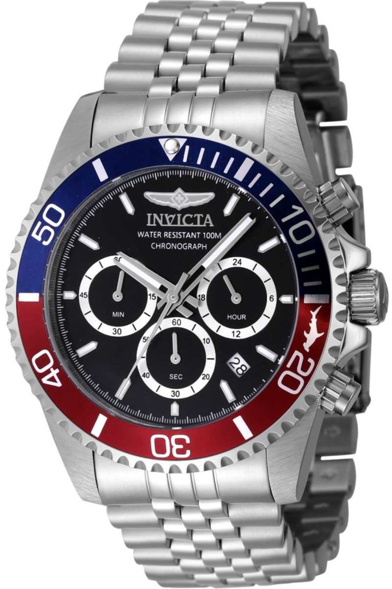 Invictaインビクタ プロダイバー メンズ 43mm ステンレススチール ブラック文字盤 VD53 クォーツ