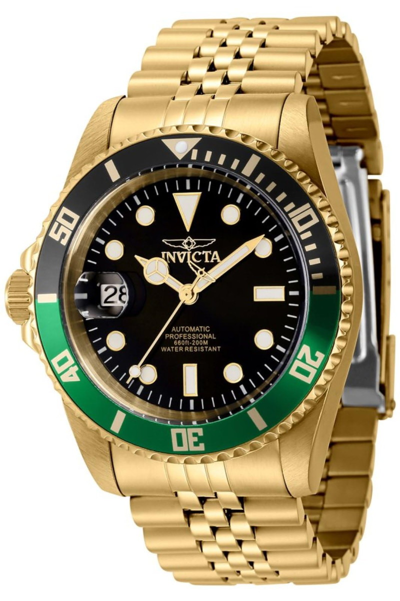 Invictaインビクタ プロダイバー 43985 メンズ 腕時計 防水 アナログ 自動巻き ステンレス ブラック文字盤 42mm ゴールド ブレスレット