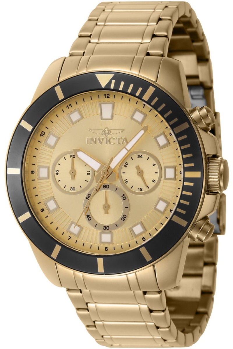 Invictaインビクタ プロダイバー クォーツ クロノグラフ ゴールド文字盤 腕時計 46045