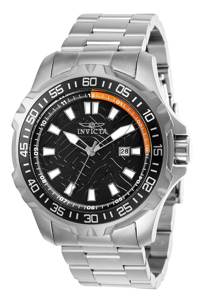 Invictaインビクタ プロダイバー メンズ 腕時計 48mm ステンレススチール クォーツ チャコールダイヤル 100m防水