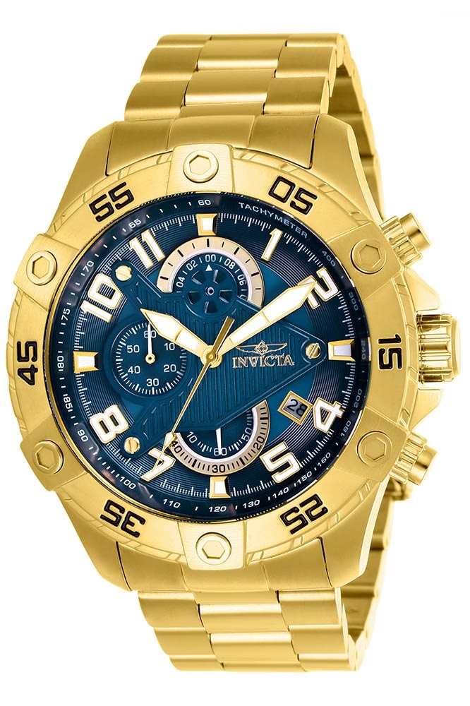 Invictaインビクタ S1 Rally SCUBA メンズ 腕時計 48mm ゴールド ステンレス 100m防水 クォーツ クロノグラフ
