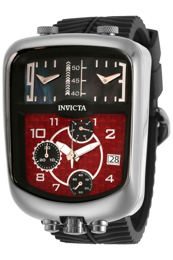 Invictaインビクタ S1ラリー デュアルうつり変わり メンズ ウオッチ 石英 クロノグラフ マザーオブパール文字記号盤 黒いこと ケイ素樹脂三尺帯 100m雨合羽