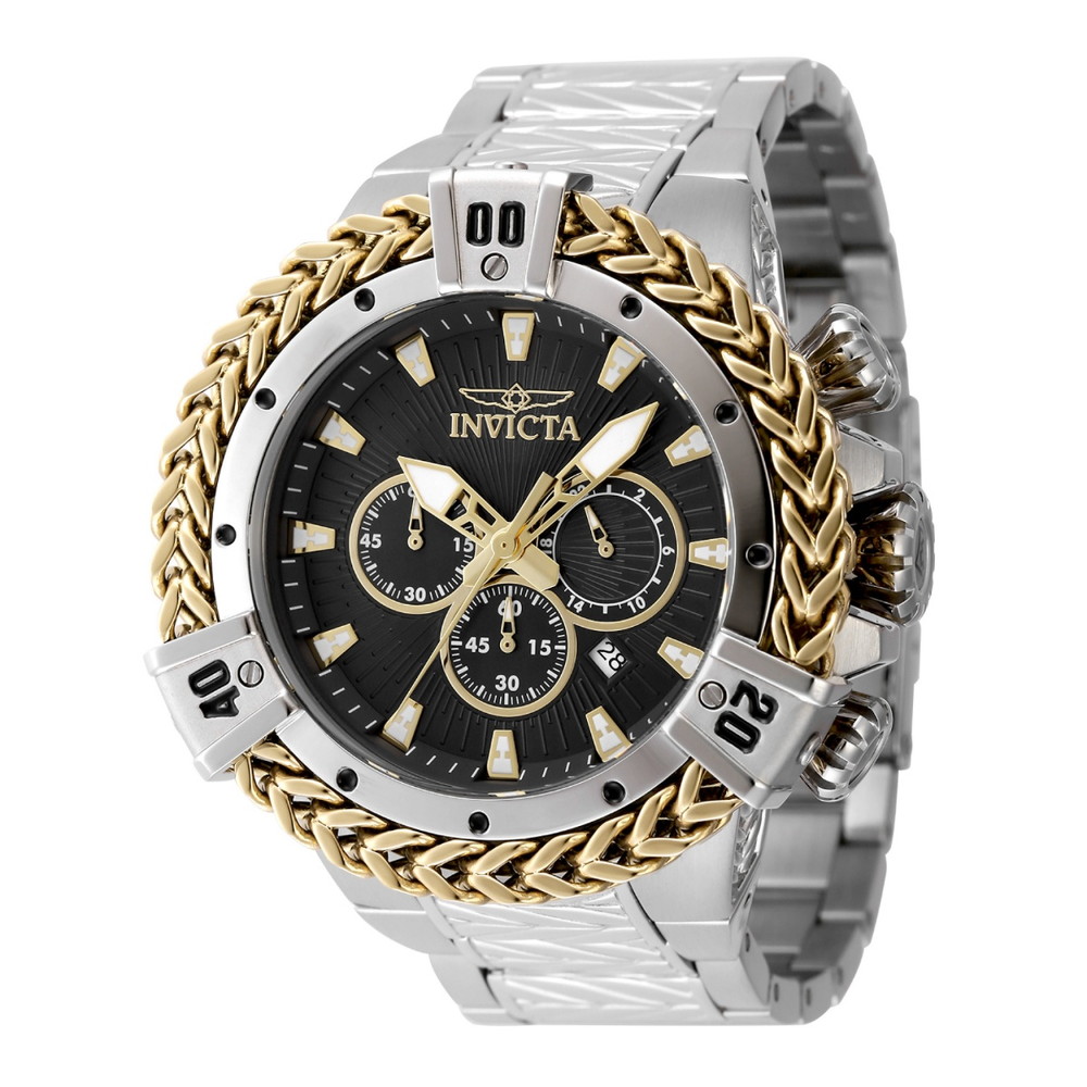 Invictaインビクタ ボルト ヘルク メンズ 腕時計 クォーツ アナログ クロノグラフ 200m防水 54mmケース ゴールド シルバー ステンレスベルト