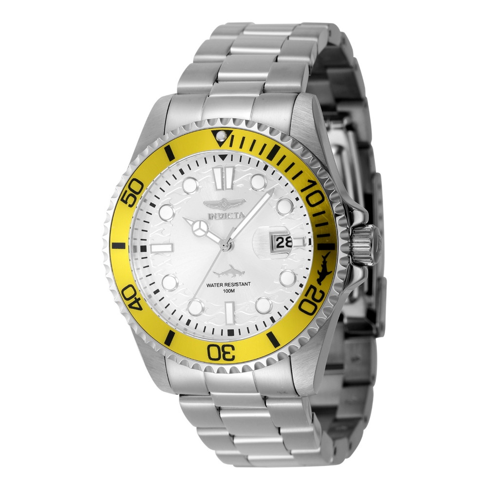 Invictaインビクタ プロダイバー メンズ 腕時計 43mm シルバーダイヤル ステンレス クオーツ 日付表示 100m防水 アナログ ダイバーズデザイン