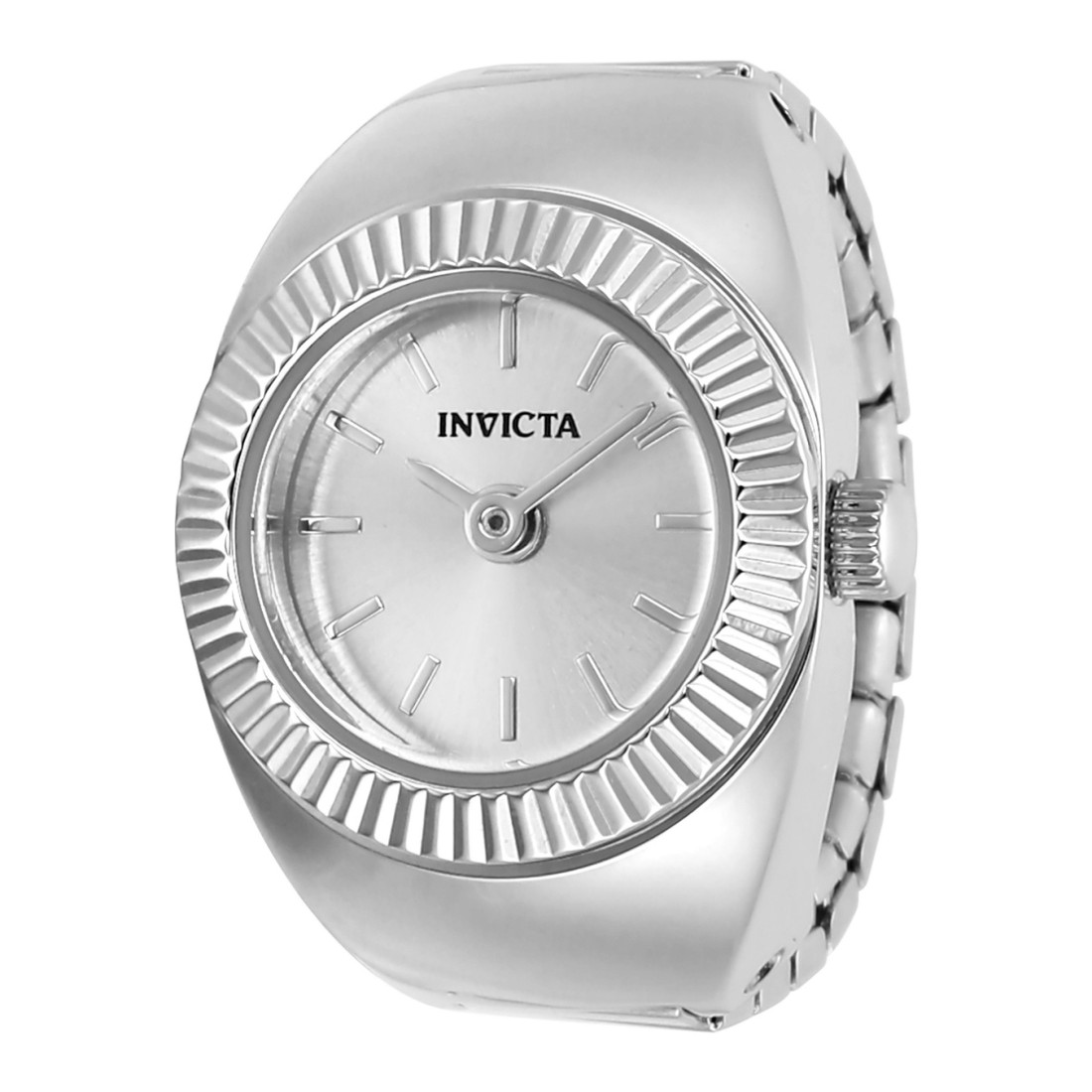 Invictaインビクタ ミニ天使 レディース リングウォッチ 指環時辰儀 石英 16.5粍 ステンレス鋼 しろがね色 やって行く雨合羽
