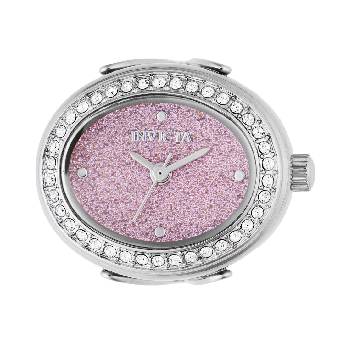 Invictaインビクタ Mini Angel レディース リングウォッチ 指環時辰儀 24粍 しろがね色 さくら色文字記号盤 石英 雨合羽