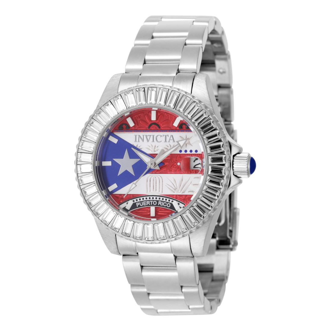 Invictaインビクタ プロダイバー プエルトリコ エディション 男女兼用 腕時計 38mm ステンレス クォーツ ブルー 文字盤 100m防水