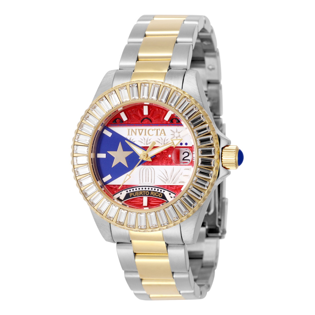 Invictaインビクタ Pro Diver Puerto Rico Edition メンズ 腕時計 38mm ゴールド ステンレス 100m防水 クオーツ ブルー文字盤 プエルトリコ