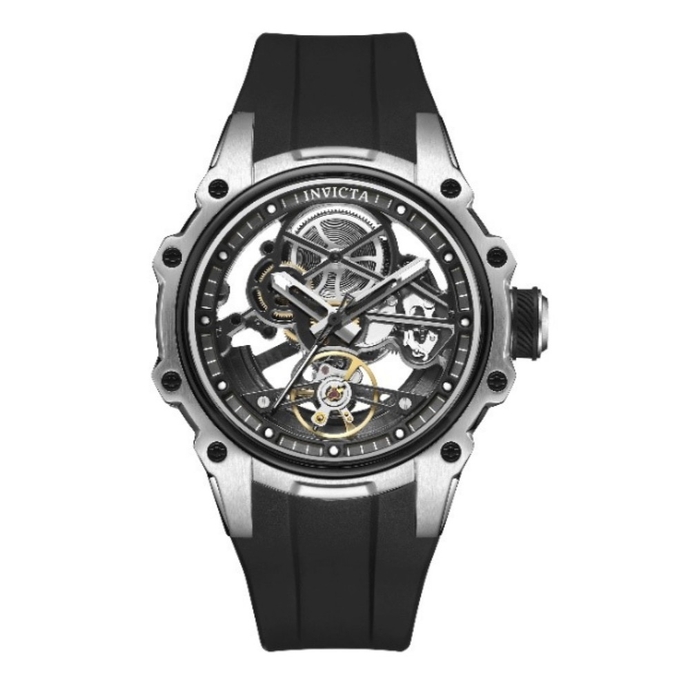 Invictaインビクタ S1 ラリー メンズ 腕時計 自動巻き スケルトンダイアル ホワイト シリコンバンド 43mm