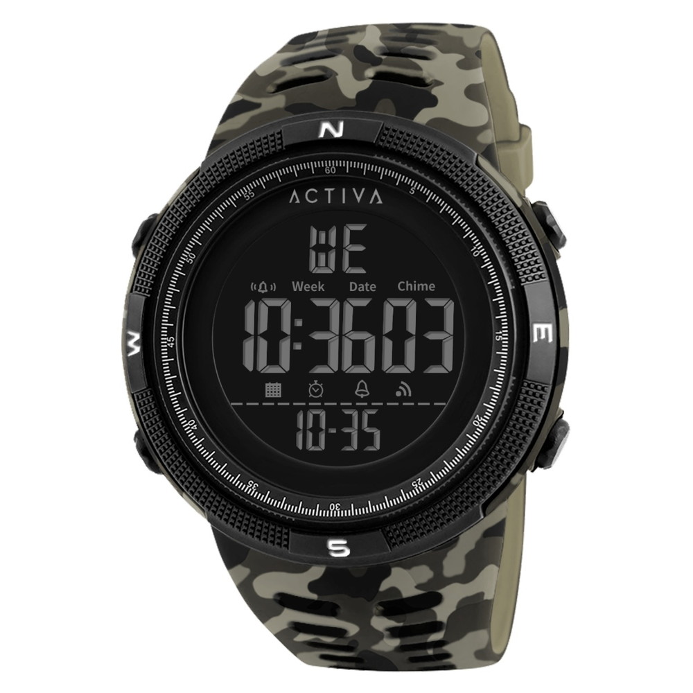Invictaインビクタ Activa Summit X メンズ デジタルウォッチ 50mmケース カモフラージュ ベージュ TPUバンド 3気圧防水 ストップウォッチ アラーム LEDバックライト
