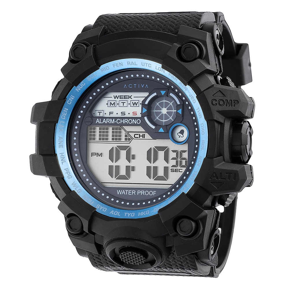 Invictaインビクタ アクティバ メンズ 腕時計 デジタル スポーツ ウォッチ 52mmケース ブラック 30m防水 耐衝撃 クロノグラフ アラーム ワールドタイム
