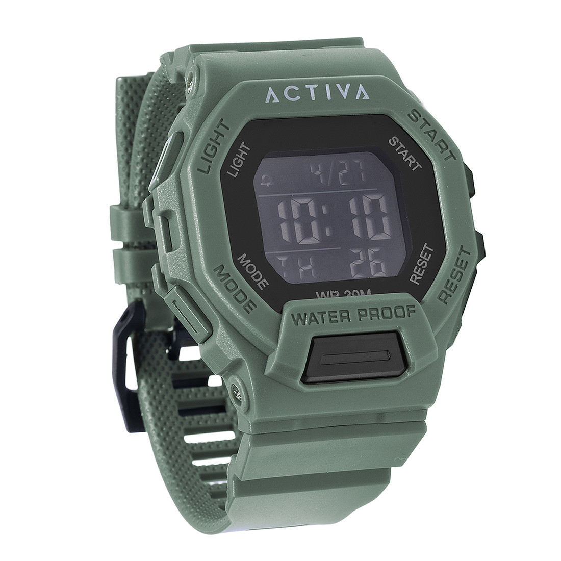 Invictaインビクタ アクティバ メンズ レディース ユニセックス 腕時計 デジタル 50mmケース グリーン TPUベルト 50m防水 ストップウォッチ LEDライト カジュアル