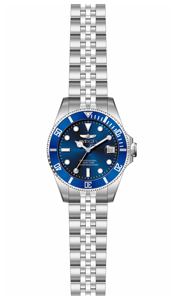 Invictaインビクタ プロダイバー レディース 腕時計 クオーツ 100m防水 ステンレス ブルー 34mm