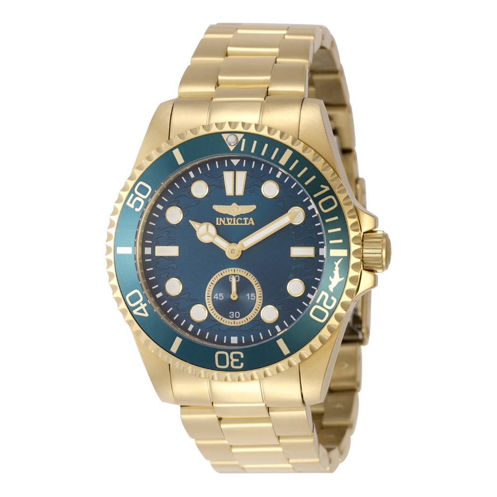 Invictaインビクタ プロダイバー メンズ 腕時計 ゴールド ブルー文字盤 ステンレス クォーツ 100m防水 43mm