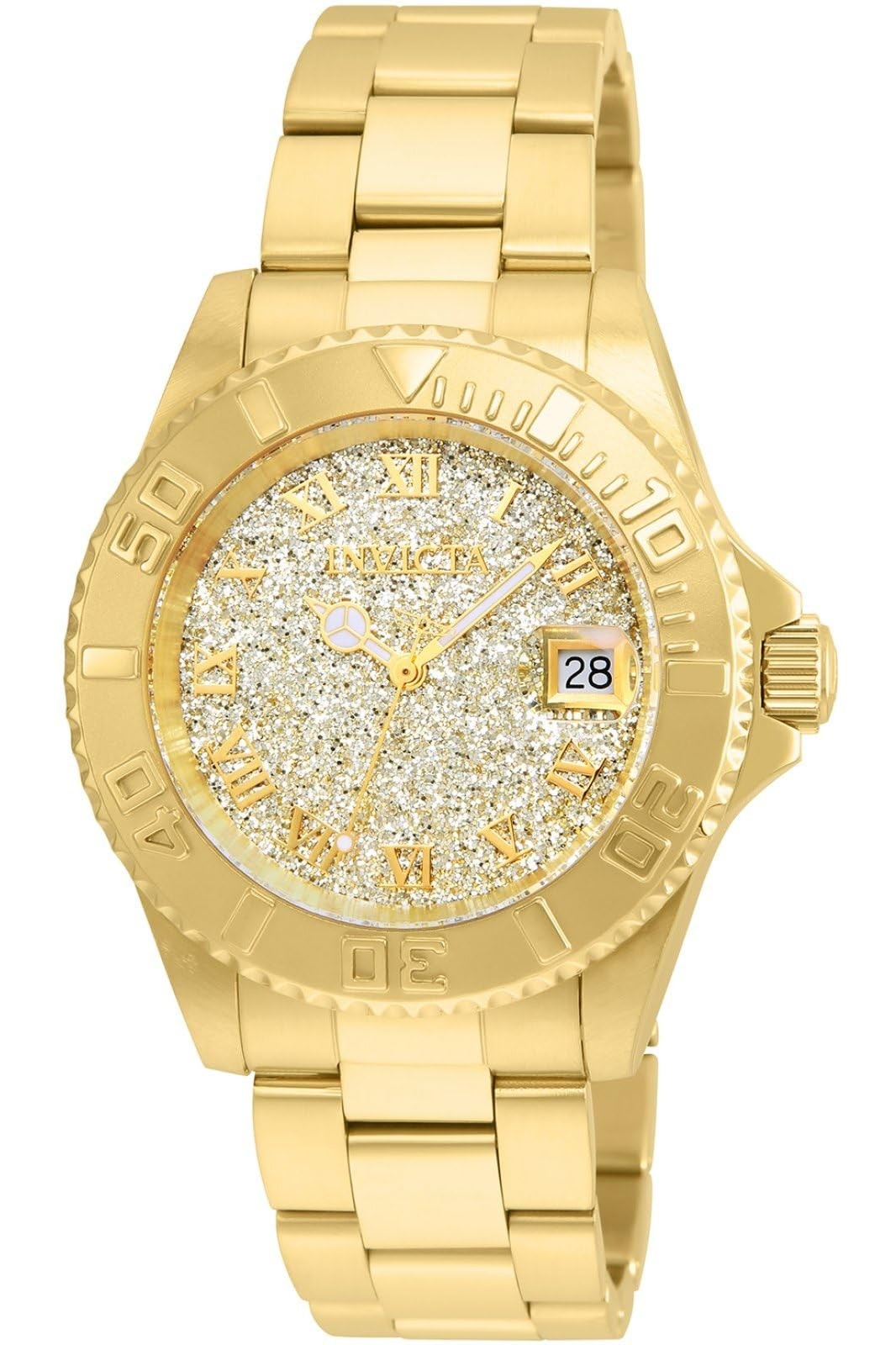 インビクタ Angel レディース ゴールド ステンレス 200m防水 スイス製クォーツ 40mm｜Basqueバスク